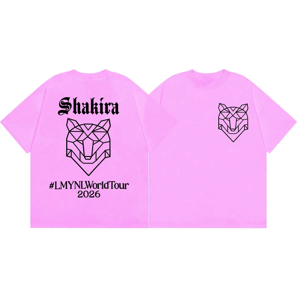 Sängerin Shakira World Tour 2026 T-Shirt mit doppelseitigem Aufdruck, hochwertiges, modisches Kurzarm-T-Shirt für Männer und Frauen, übergroße T-Shirts – Detail 5
