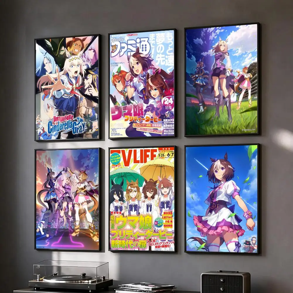 game Uma Musume Pretty Derby Poster Poster HD Printing Vintage Luxe Home Decor Wall Art for the Living Rooms Entryways Gift