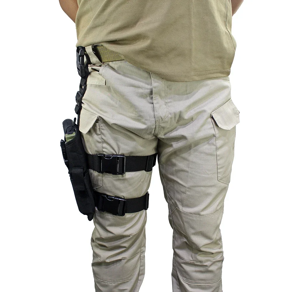 Tactical Drop Leg Holster Right Handed Thigh Pistol Gun Holder Leg Harness for Glock 17 19 20 21 22 23 31 32  1911 5＂Full Size