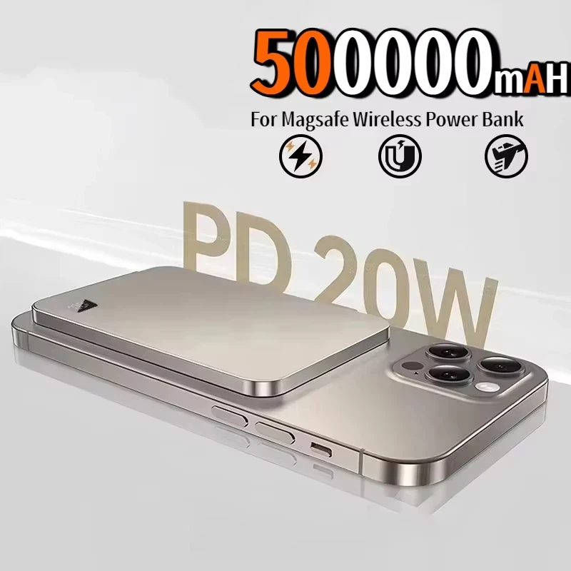 50000mAh Magnetic Wireless Power Bank PD22.5W Fast Charging External Battery For Magsafe For iPhone Samsung Xiaomi NEW