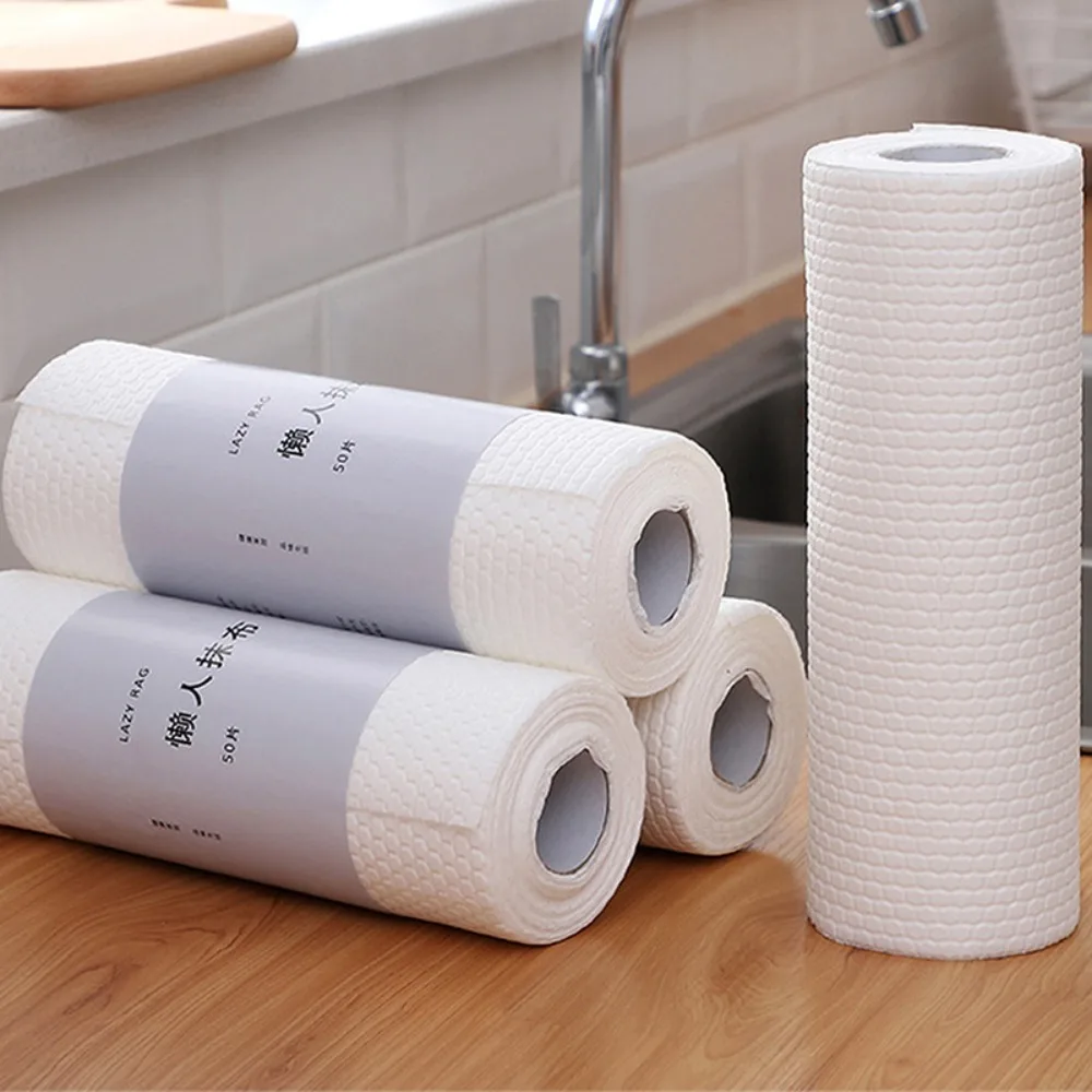 Toallas de Cocina Gruesas de Tela No Tejida, Absorbentes de Agua y Aceite, Paños Desechables para Limpieza