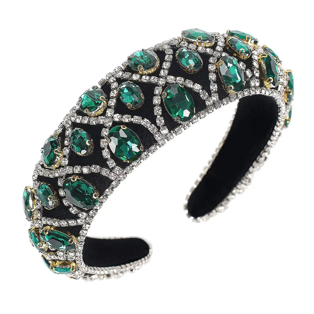 Sponge Rhinestone Headdress Baroque Style Hairband for Women Comfortable Moderate Weight Chic Headband Accessory for Festivals
