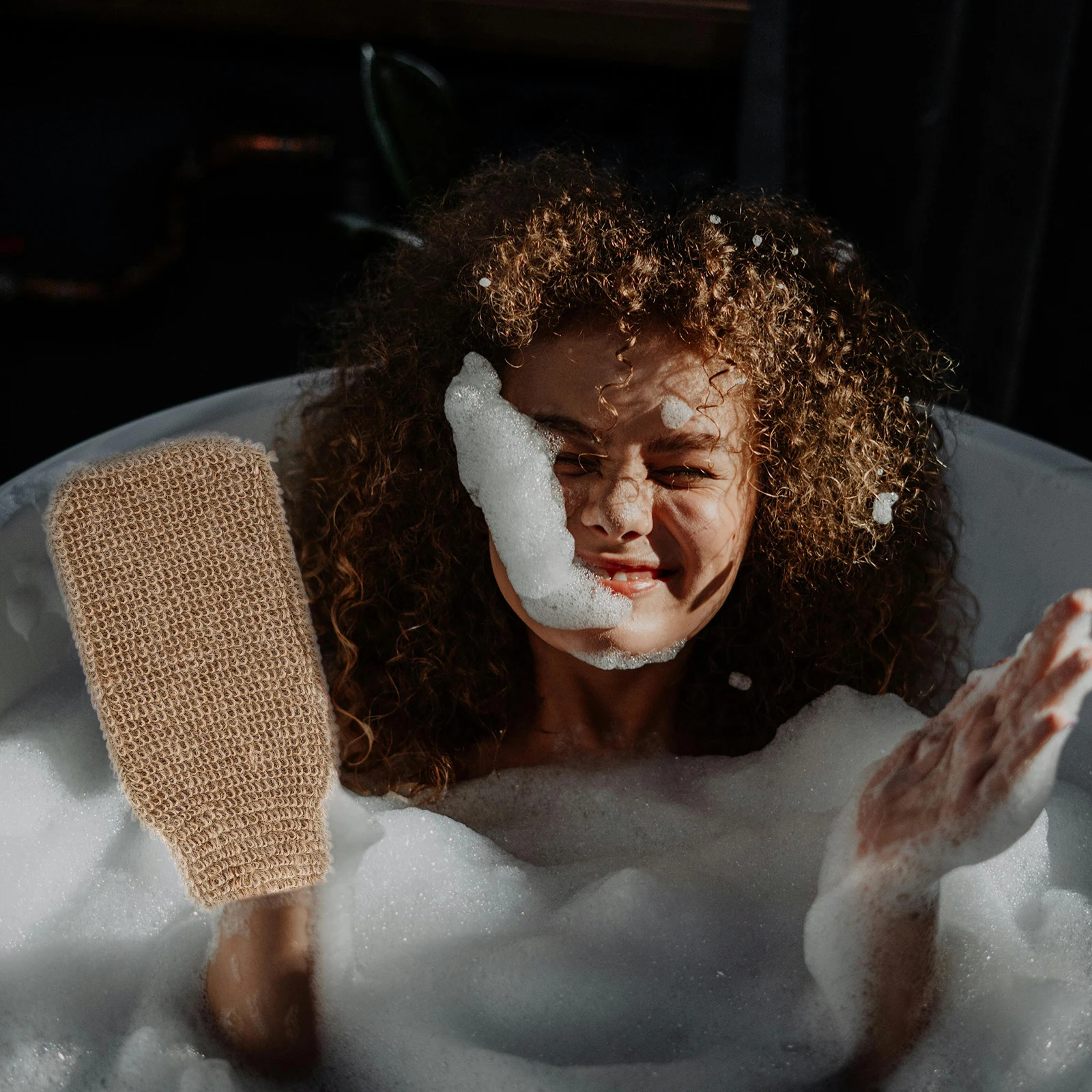 

Отшелушивающие перчатки из натурального джута для скраба для тела, варежка для душа с улучшенной ручкой для эффективного удаления омертвевшей кожи, спа, незаменимая