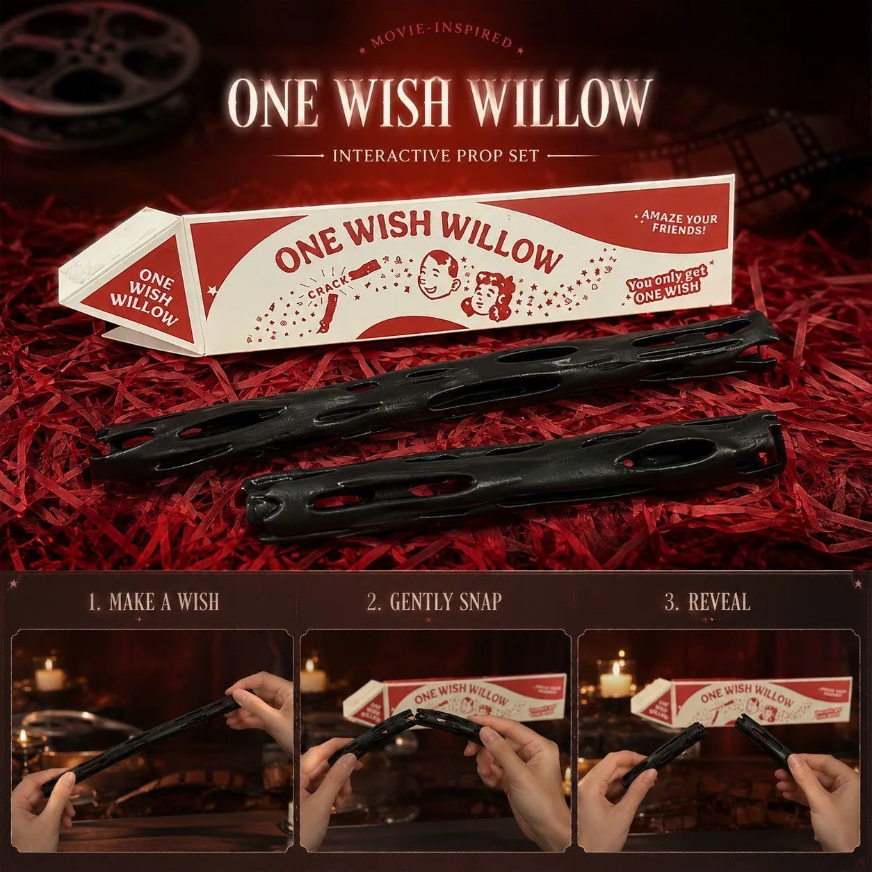 One Wish Willow Wish-3D Printed Wish, Fun Party Novelty Gift Ancient Legend Replica for All Ages, 1PC Christmas Party