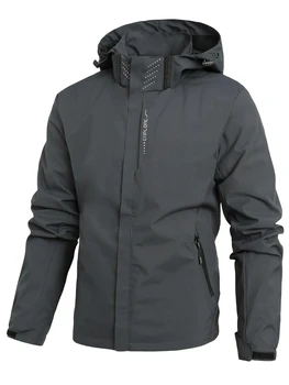 Men's Waterproof Rain Jacket Lightweight Outer Hooded Outdoor Raincoat Hiking Windproof Jacket Climbing Outdoor Jackets 3