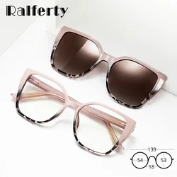 Ralferty Polarized Magnetic Sunglasses Women Designer 2 In 1 Clip On Glasses Lady Driving Sunglass Prescription 0 Diopter Lens