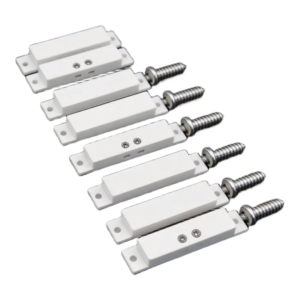 10Sets Wired Magnetic Door and Window Contact Sensors with Reed Switch Designed for Security Alarm Systems Includes Screws