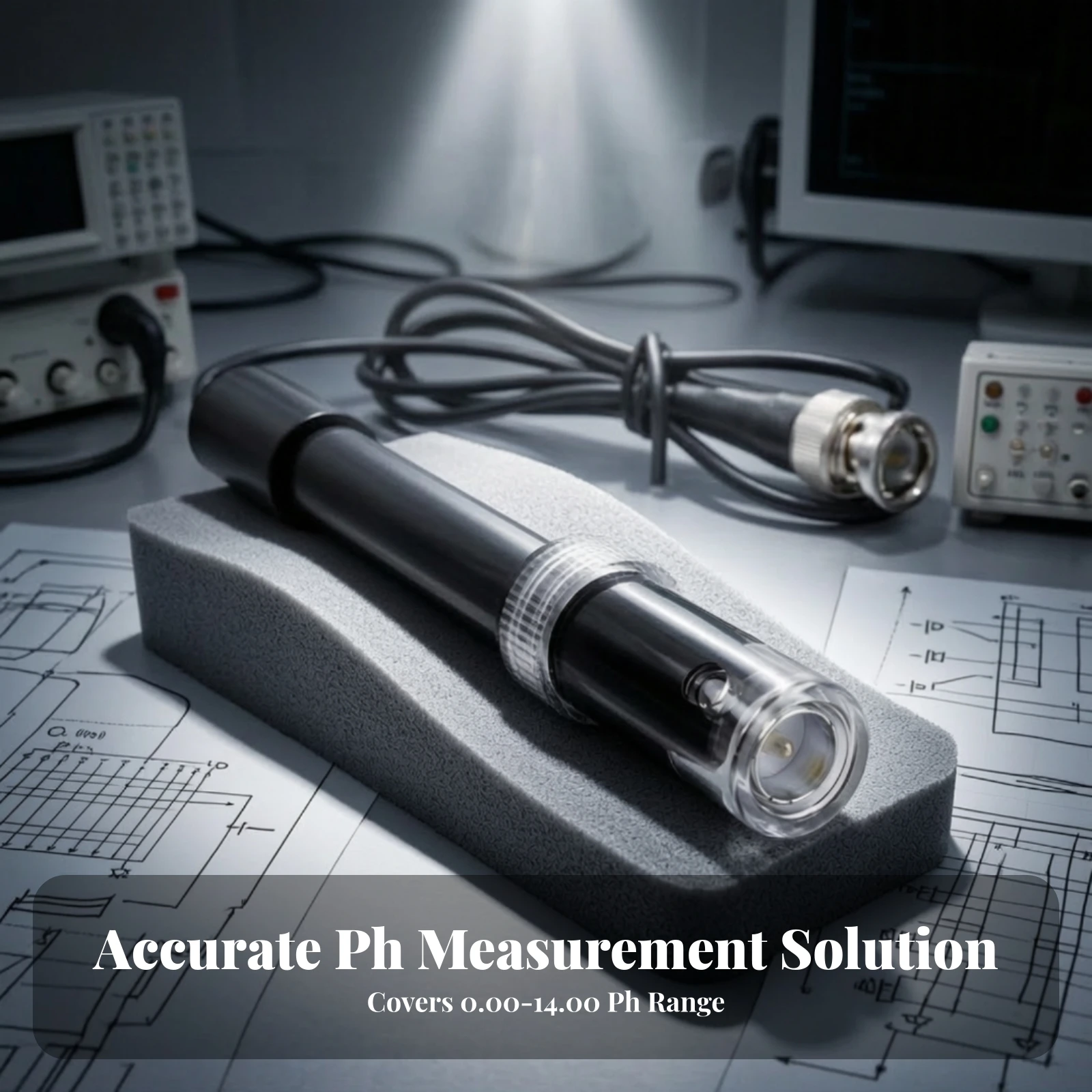 pH Sensor with BNC Connector Fast Response pH Electrode Sensor Reliable Portable