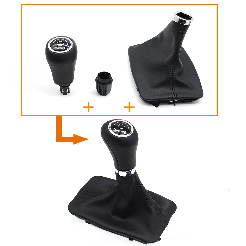 Automatic Car Gear Shifter Lever Knob Leather Boot Cover For Mercedes Benz C E GLK Class W204 W207 W212 X204 C204 2007-2011