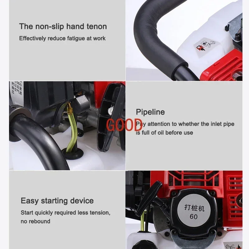 52CC 2 ストロークガソリンエンジン手持ち電気杭打ち機振動吸収スプリング 100 ミリメートルスリーブ付き農場高速道路