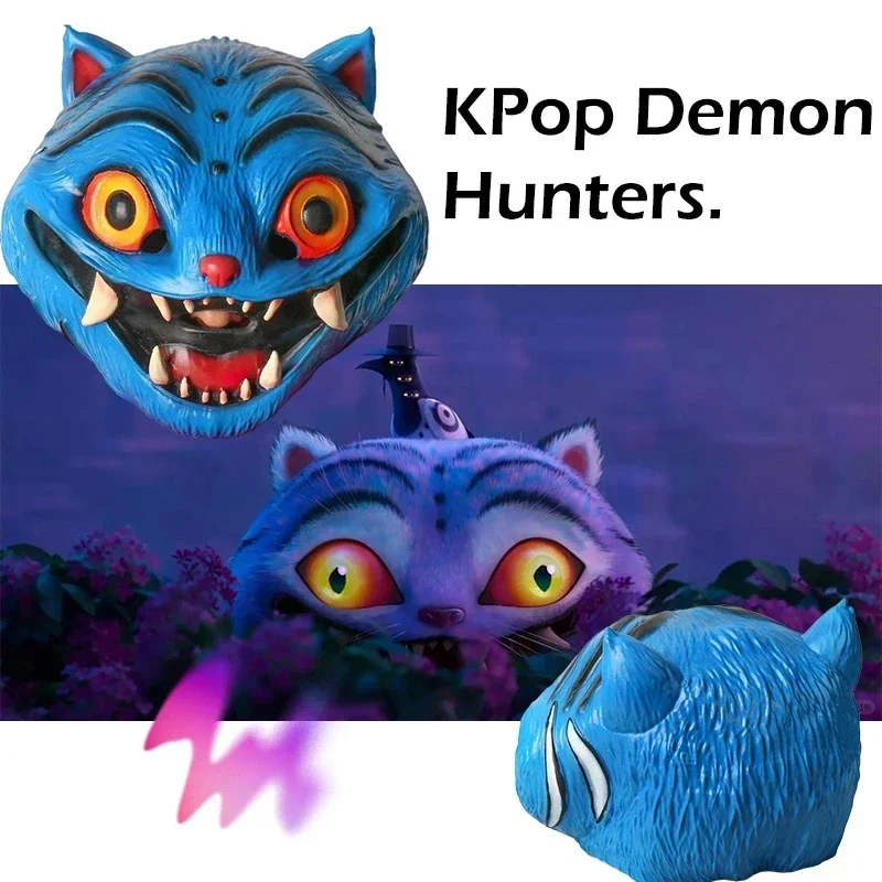 KPop Dem On Hunters Maschera in lattice tigre blu KPOP Girl Group Demon Hunter Copricapo Halloween Cosplay Prop per eventi Festa in costume