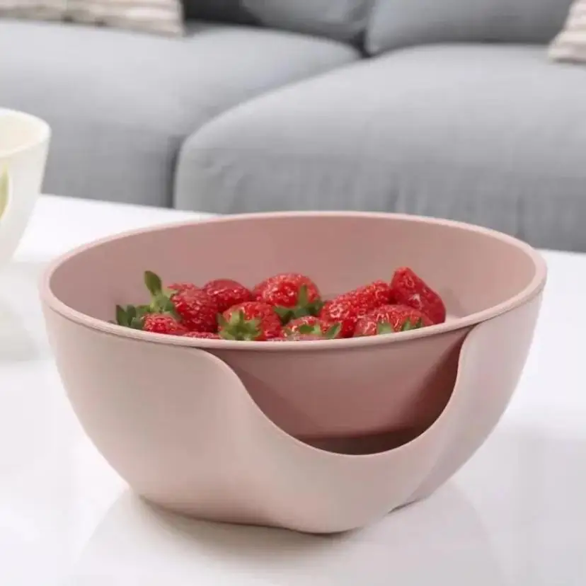 طبقة مزدوجة الإبداعية أدوات منزلية علبة الأغذية البلاستيكية أوروبية البطيخ بذور الفاكهة تصريف لوحة مناسبة للمطبخ غرفة المعيشة