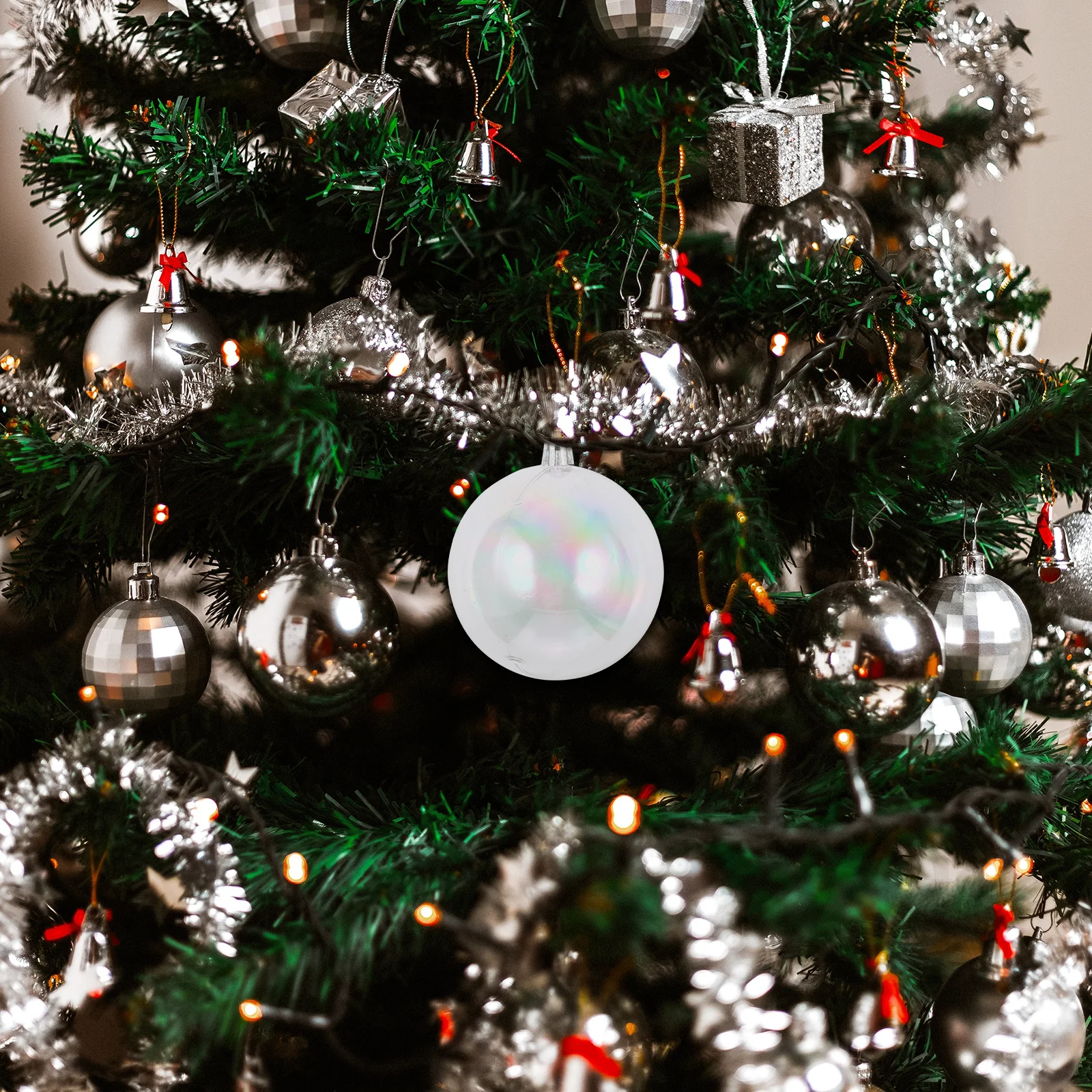 

6Pcs Christmas Bulbs Balls Iridescent Hanging Decor Xmas Tree Ornaments Party Decorations Plastic Ball Pendants