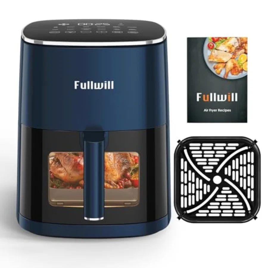 

6QT Air Fryer with Viewing Window, 12-in-1 Multi-Function Air Fry, Roast, Bake, Dehydrate, Fries, Nonstick and Dishwasher-Safe