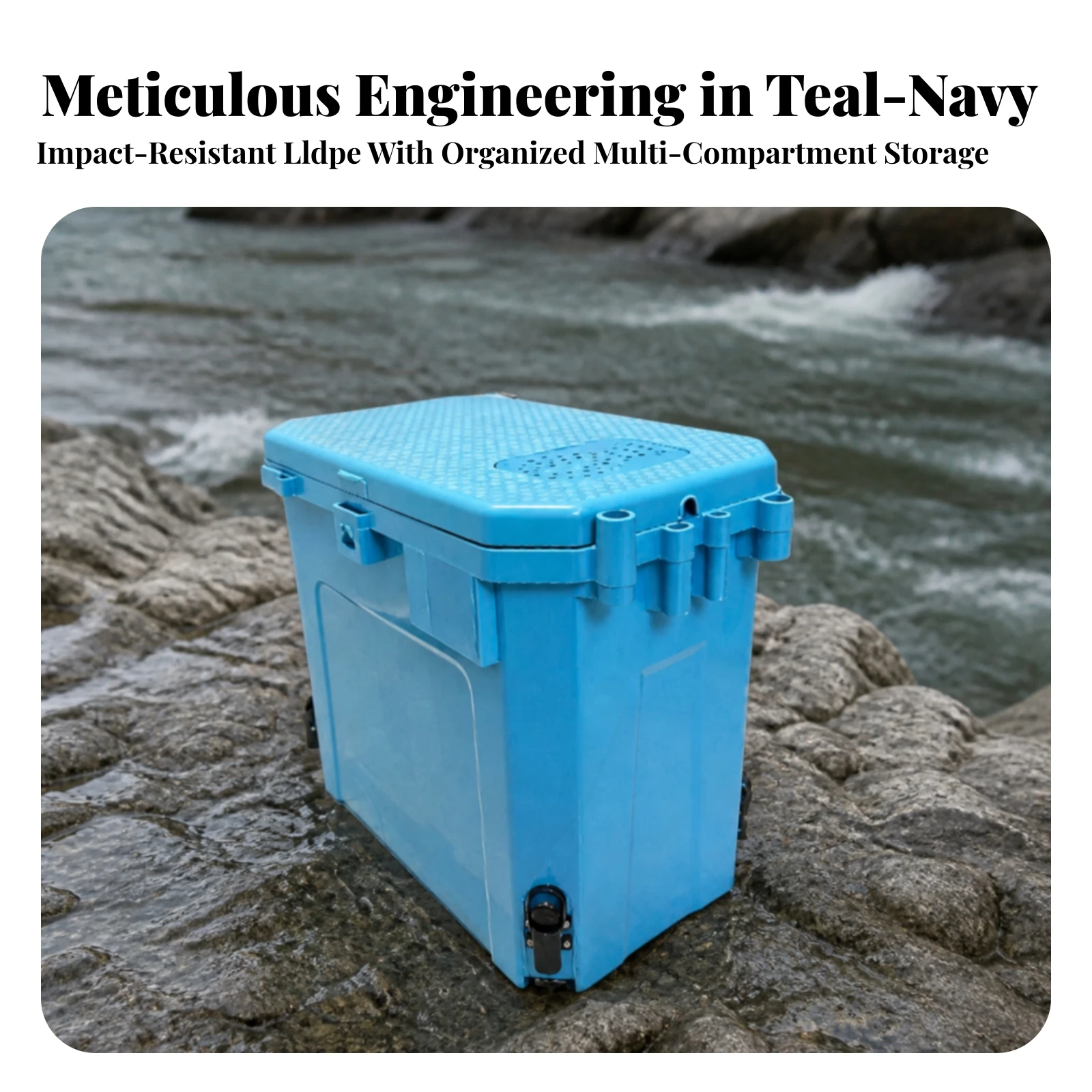 Fishing Box with Rod Holders Adjustable Tackle Box with Legs Fishing Storage Organizer Lightweight Organized for Anglers
