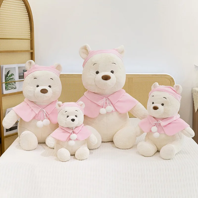 

65cm Kawaii Plush Toy Winnie The Pooh Stuffed Doll with Cape Large Size Cute Bear Plushie Kids Birthday Gift Pillow for Children