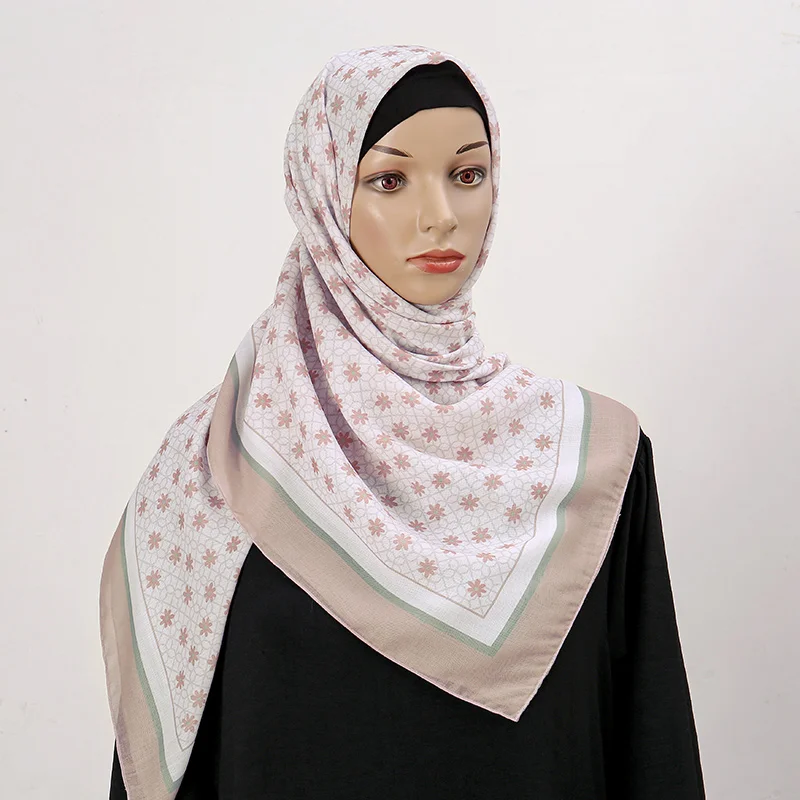 110*110cm Printed Square Hijabs for Women Various Patterns Handkerchief Polyster Torture Edge Square Scarves Msulim Female's