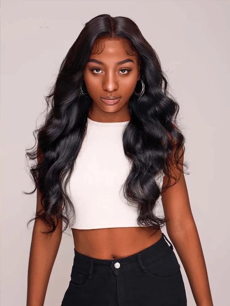 5x5 dünne HD-Perücke mit Spitzenverschluss, leimlose Körperwellenperücke mit gebleichten Knoten, passend zu allen Hauttypen, 250 % Dichte