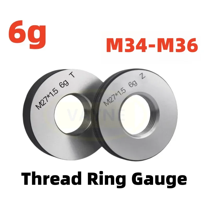 M34 M35 M36 Thread Ring Gauge Set GO NOGO Metric Fine Tooth 6g Accuracy Non Standard Measure Tool