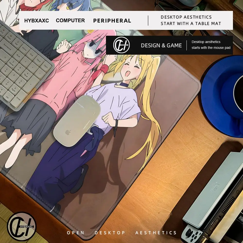 Bocchi The Rock Large Gaming Mousepad Game Rubber Computer Mouse Mat Anime HD Print Mouse Pad Gamer Locking Edge Accessories XXL