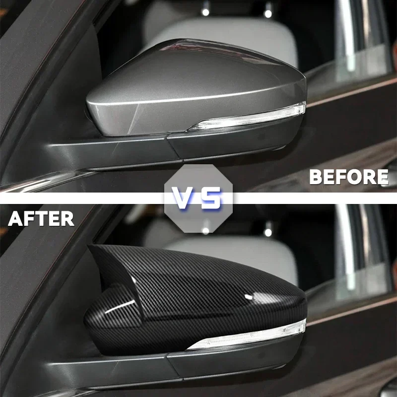 For Skoda Octavia US 2013-2019 For VW T-ROC 2017-2019 Car Rearview Side Mirror Cover Wing Cap Exterior Door Case Trim Sticker