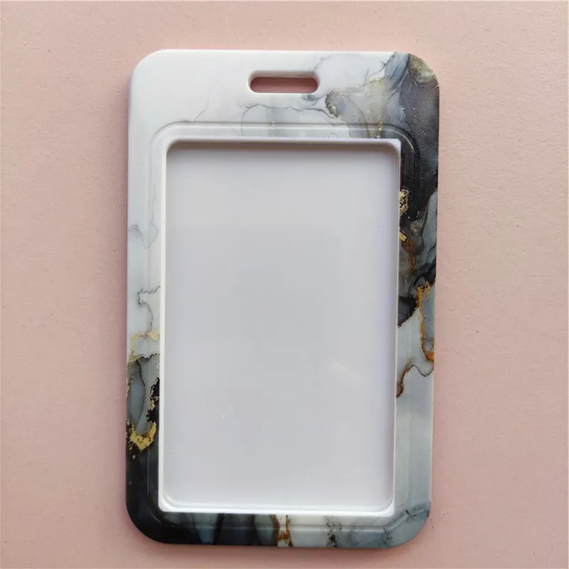 Marble Pattern Lanyard ID Badge Card Holder Office Worker Cardholder Cover Credit Card Case Card Protector Christmas Gift