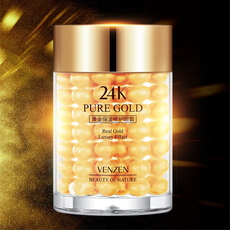 24K Gold Eye Cream Moisturizing Hyaluronic Acid Serum Anti Puffiness Anti Wrinkles Remove Dark Circle Anti-Aging Women Eyes Care