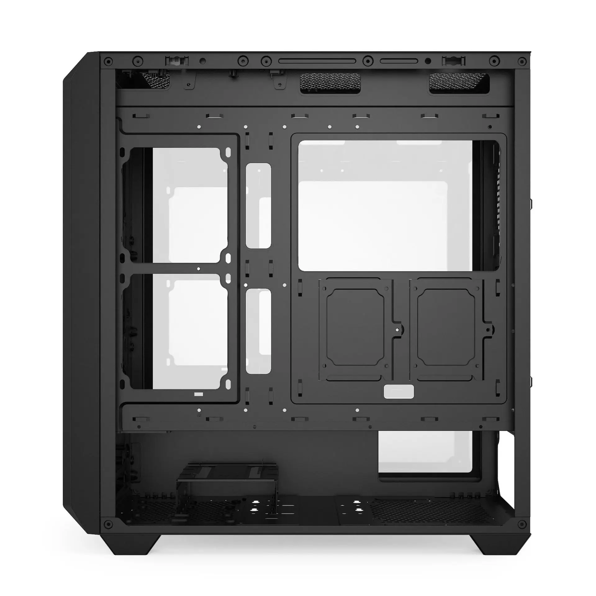 Black Full‑Tower Workstation PC Case, Tempered‑Glass Side Panel, Compatible With E‑ATX X79 X99 Dual‑socket Motherboard
