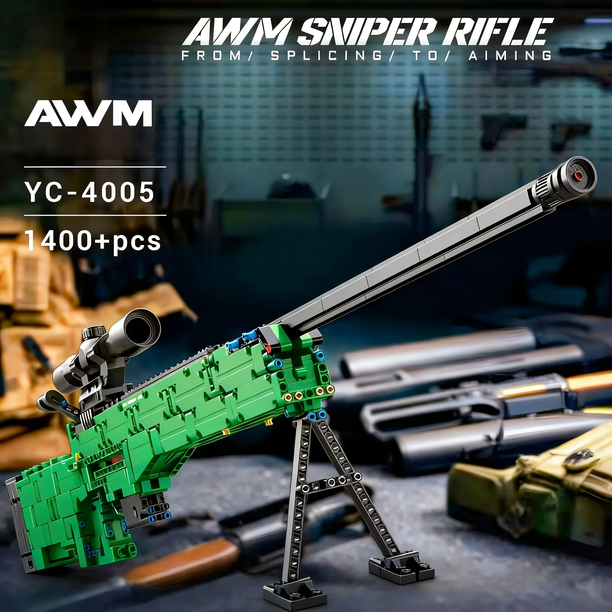 Buildable AWM-Style Rifle Model with Safe Launch Function, Advanced Construction Set for Adults s, DIY Projectile Toy