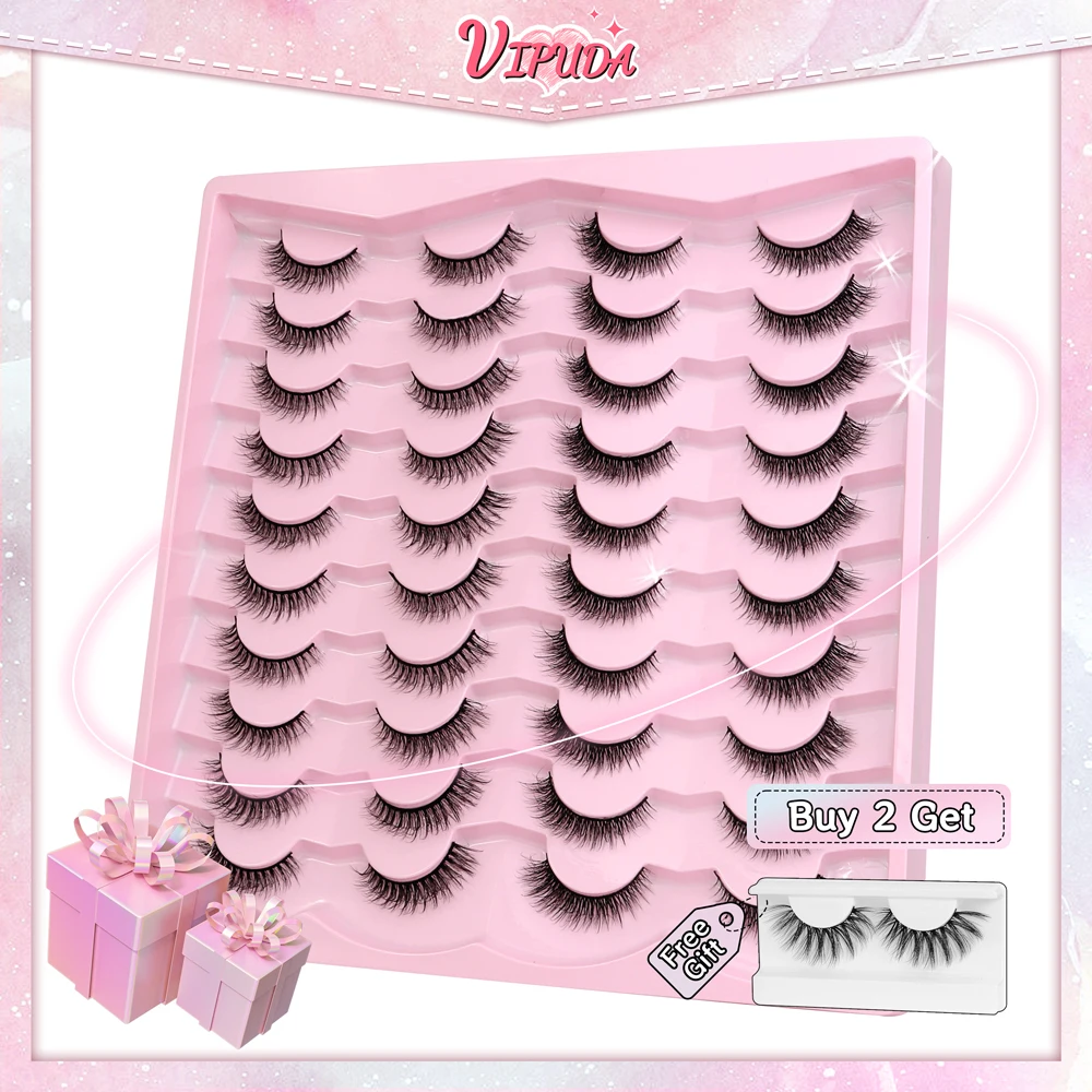 2 Style 20 Pairs Eyelash 3D Natural Mink False Eyelashes Makeup Fake Eye Lashes Faux Cilios Make Up Beauty Tools Wholesale