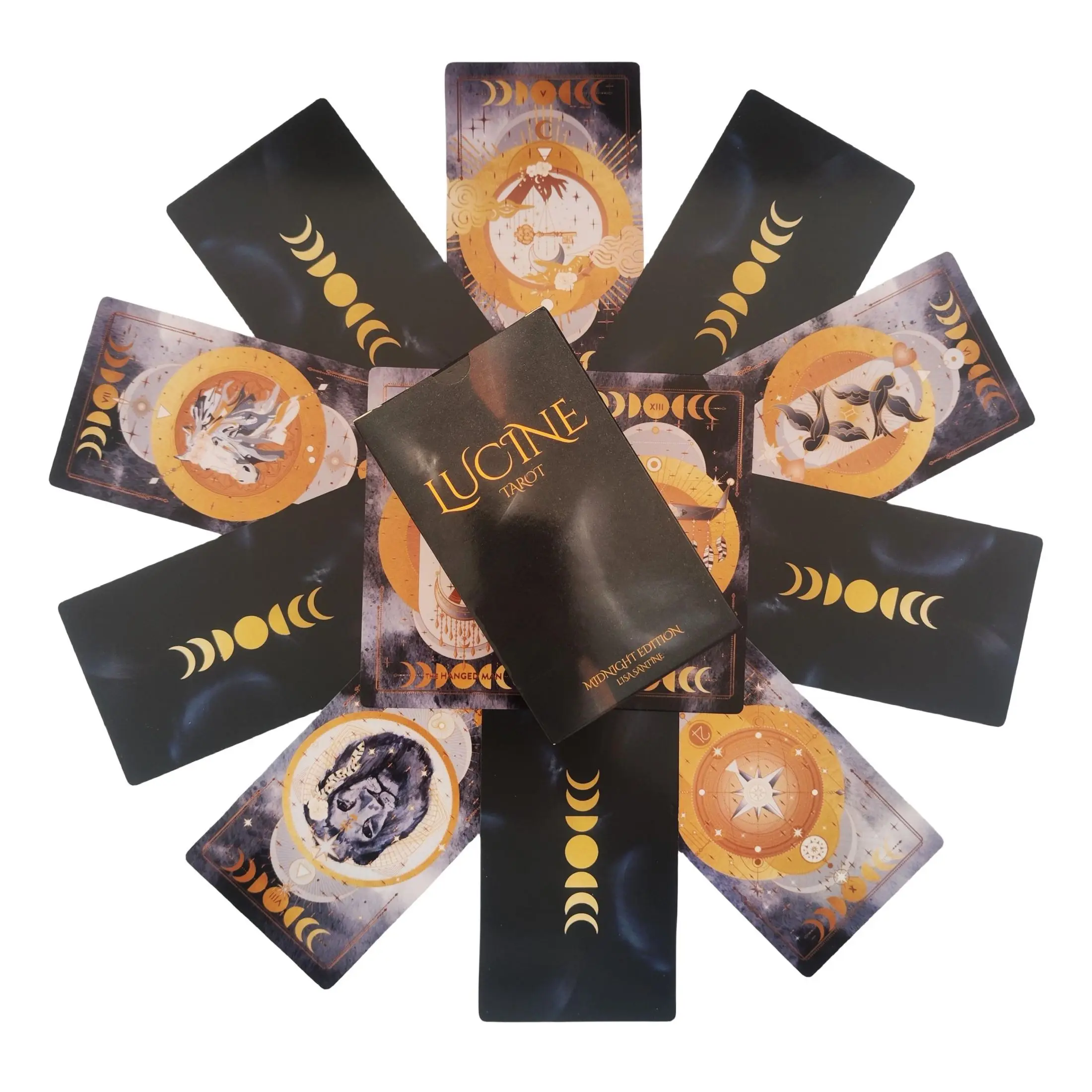 

12×7CM cards. THE LUCINE divination TAROT MIDNIGHT EDITION for Beginners with Guide Book Tarot Deck for Beginne.