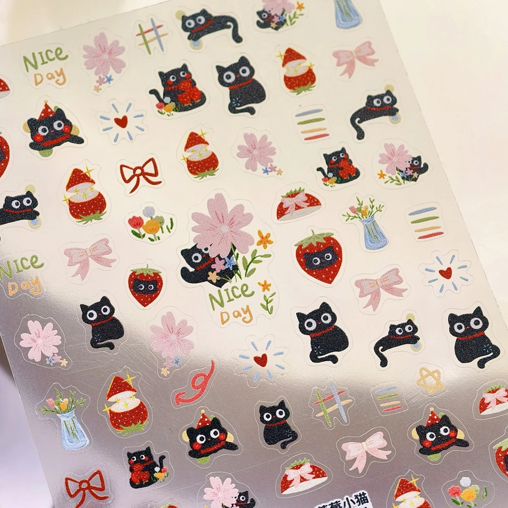 Autocollants 5D pour Nail Art, fleurs de jardin, Roses brodées, pétales de papillon, Relief Floral, décoration auto-adhésive, décalcomanie de manucure, DIY bricolage