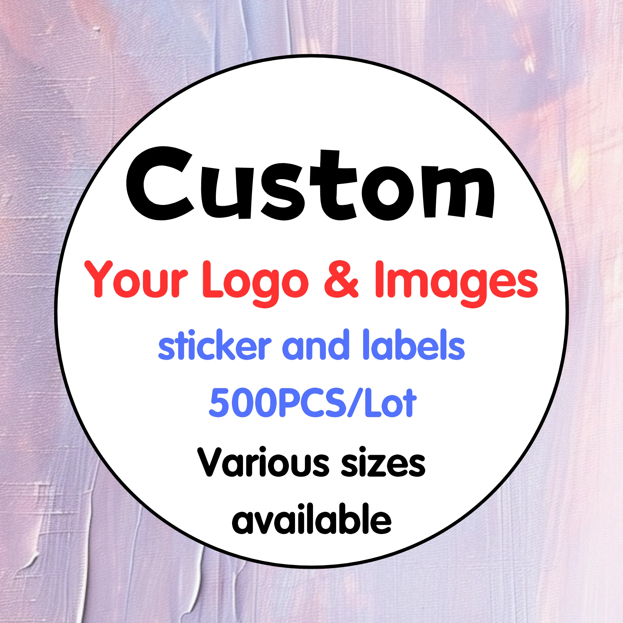 500PCS Custom Stickers Customized Logo Wedding Birthday Gift Box Personalize Wholesale Design Own Sticker Packaging Labels Round