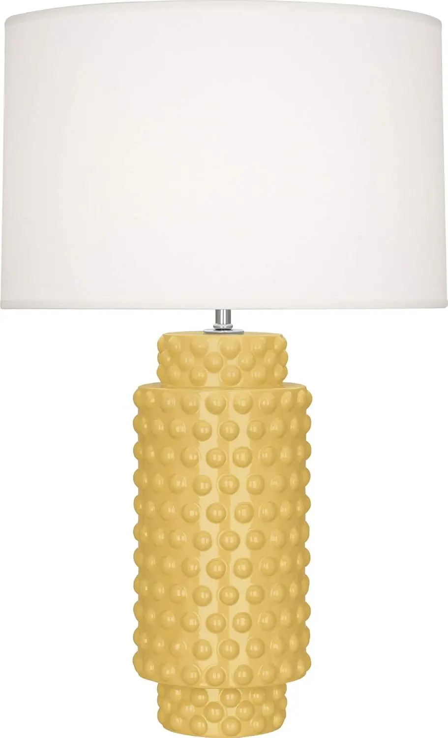 Dolly 1-Light Table Lamp 6.625 Inches Wide and 27.5 Inches Tall-Sunset Yellow Finish-Fondine Shade Color