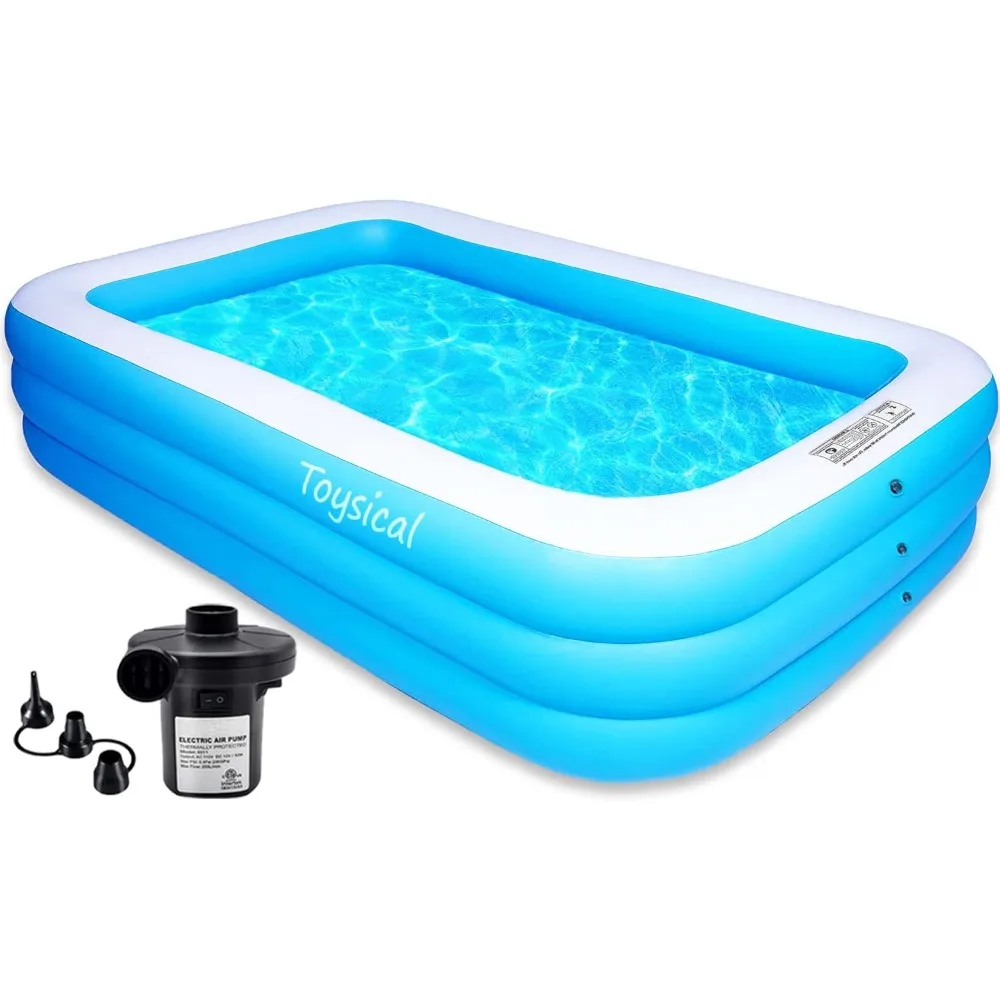 

Inflatable Pool for Kids and Adults with Pump - 118 x 72 x 22 - More Durable Than Other Blow up Pools for Adults - Includes Pat
