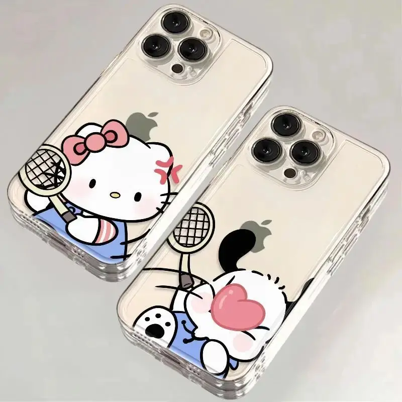 

Fun Couple Hellos Kittys Pochaccos Phone Case For Samsung S24 S23 S22 S21 S20 S10 FE Note20 Note10 Plus Ultra Lite 5G Soft Cover