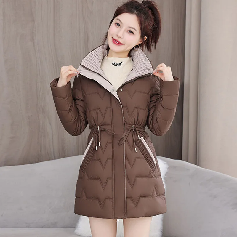 

2025 Winter Thick Warm Jackets Windproof Casual Student Coat Women Jacket Coats Long Parkas Female Down Cotton Hooded Overcoat