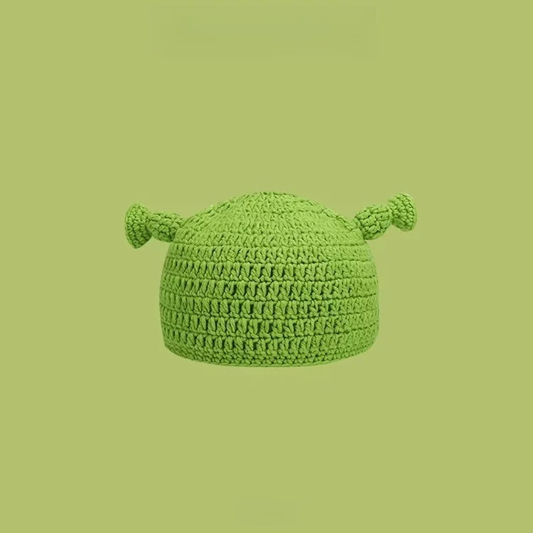 Unisex Sturmhaube Monster Shrek Mütze Wolle Winter Warme Strickmützen Grün Lustige Beanie Skullies Mütze für Damen Herren Rein handgefertigt – Detail 10