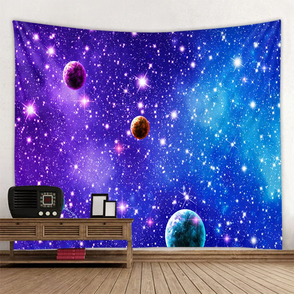 Mysterious Universe Tapestry Planet Starry Sky Wall Hanging Bedroom Living Room Art Decoration Dreamy Style Background Cloth