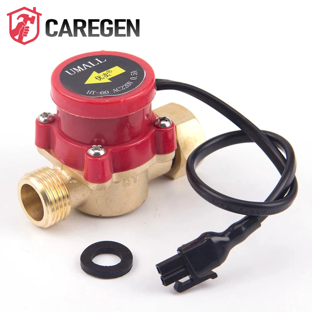 HT60 Thread G1/2 20MM Water Flow Switch  Automatic Pressure Control Connector Valve  Sensor 220V 60W