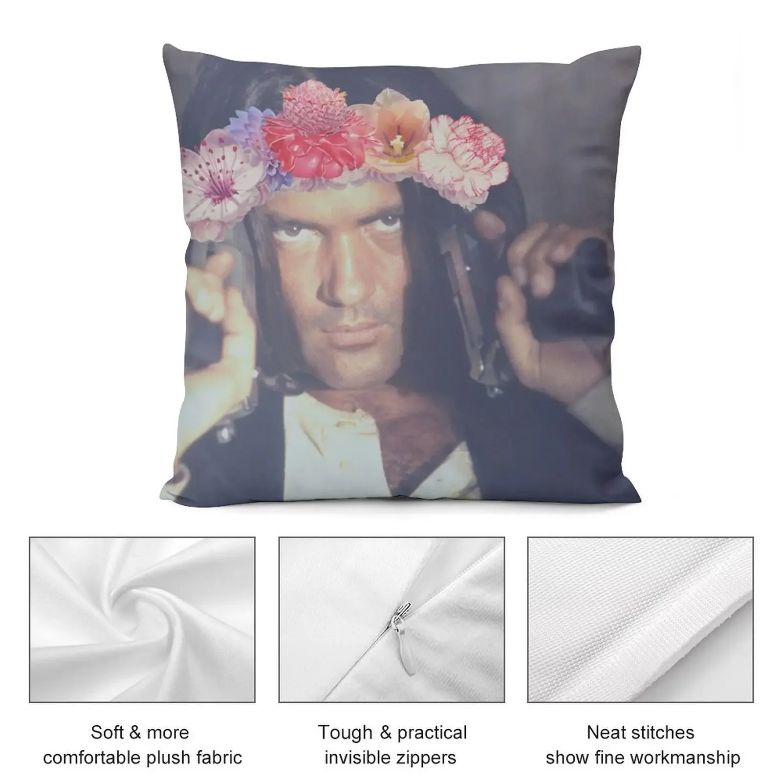 El Mariachi Antonio Banderas Flower Crown Throw Pillow Decorative pillow case Sofa Cushions pillow