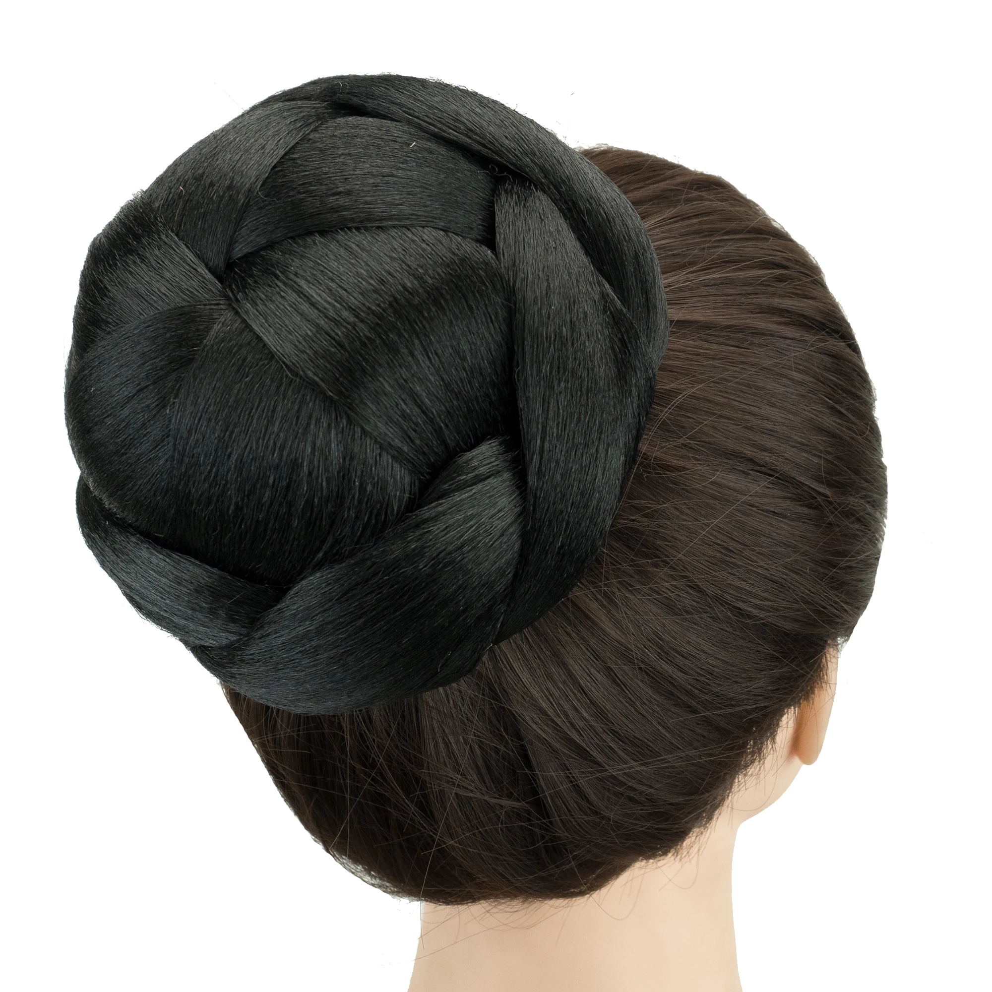 Soowee Synthetic Large Size Dancer Braided Chignon Hair Cover Donut Hairpieces Scrunchies Hair Bun Wig Updo for Women