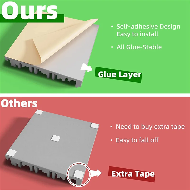 Painéis de espuma autoadesivos à prova de som do bloco AT44-12, espuma acústica de 12x12x2 polegadas, para parede, casa, estúdio