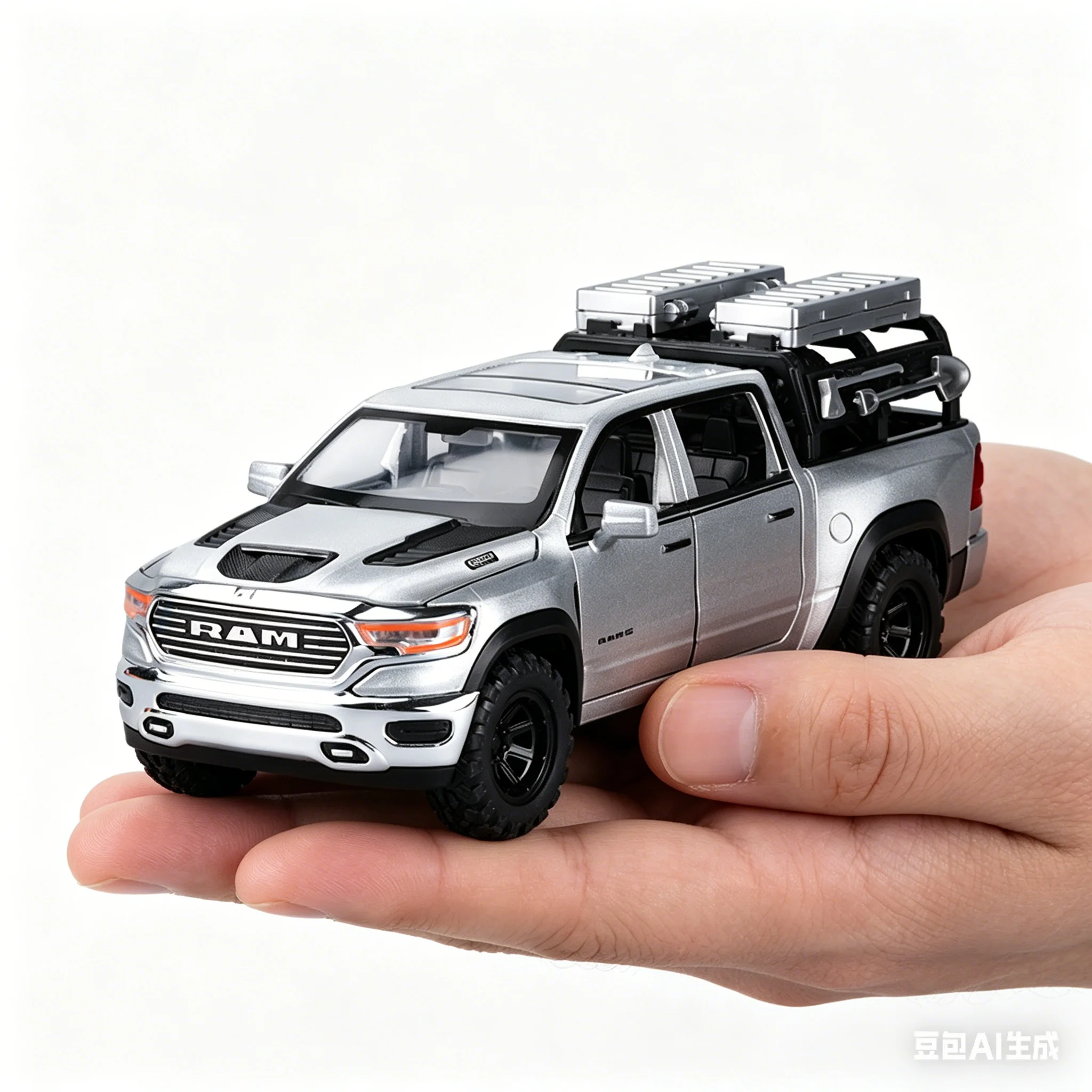 

1:32 Ram 1500 TRX Mammoth Off Road Pickup Truck Alloy Diecast Model Cars Sound Light Pull Back Children Toy Car Present