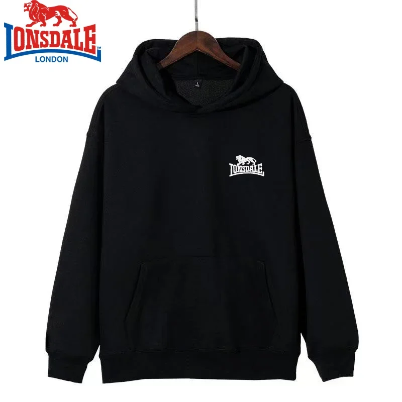 Embroidery  LONSDALE  New Sweatshirts Hoodies Spring Autumn Cotton Sweatshirt High Quality Men Tops Male Hip Hop Pullover