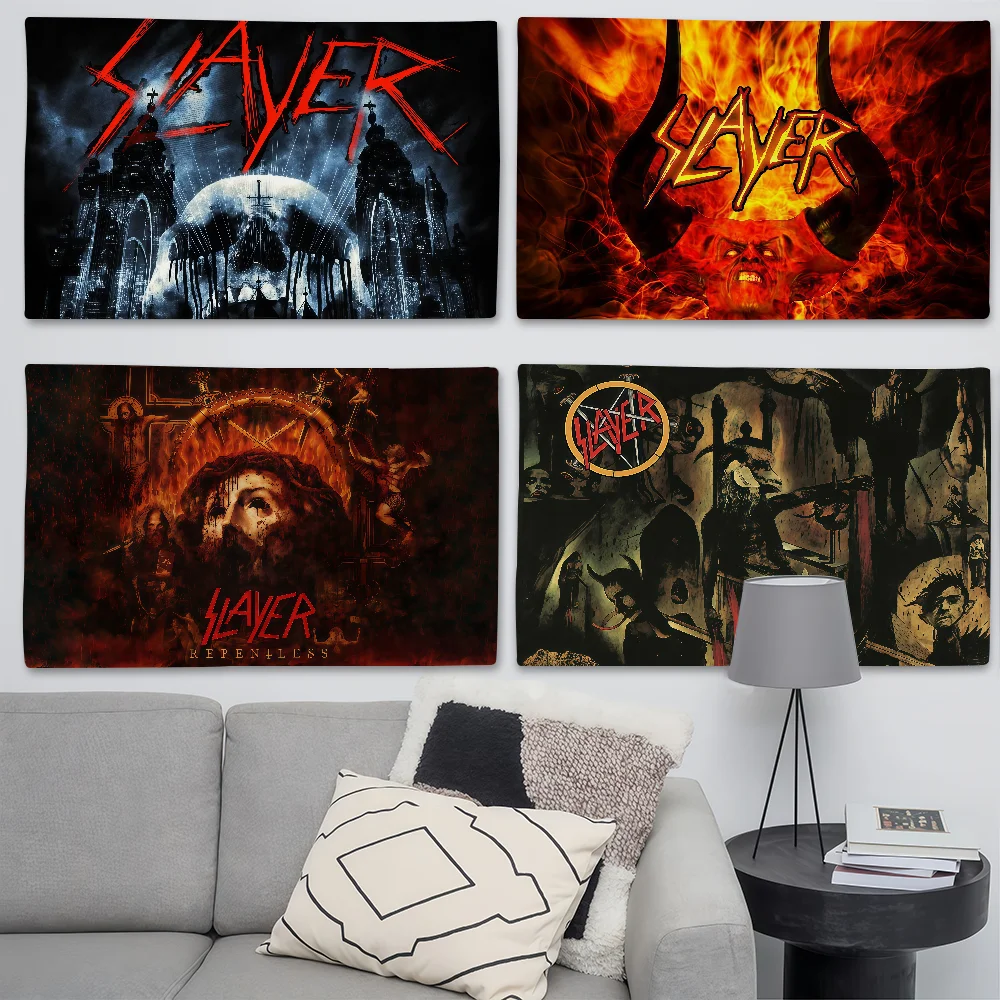 Rockband-S-Slayer-Flagge, geeignet für Geburtstagsfeiern, Wohnzimmer, Schlafzimmer und Outdoor-Camping-Dekorationen