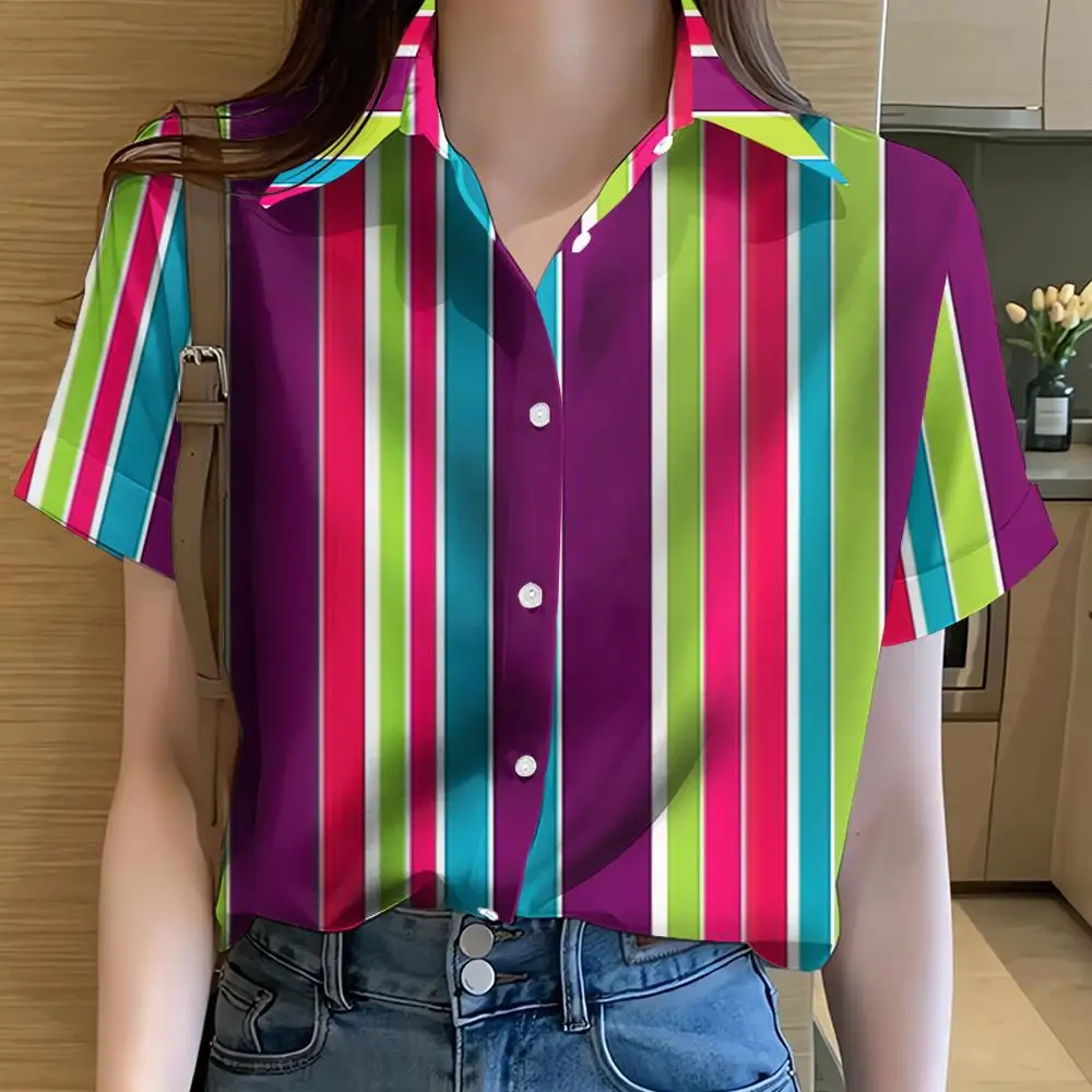 Camicia Donna Righe 3D Estiva Taglie Forti - usage example