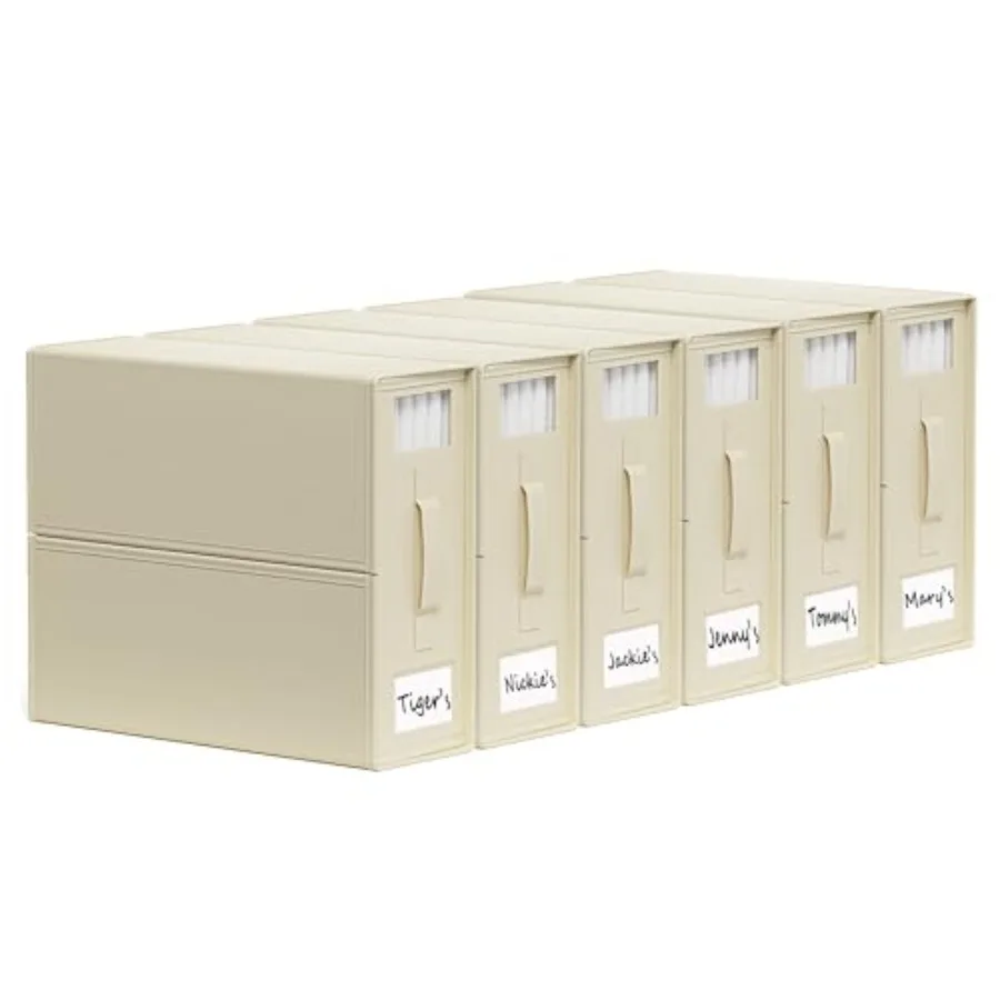 

SheetCube Bed Sheet Organizers and Storage 6 Pack Foldable Linen Closet Organizer with Window and Label Bedding Folder Storage