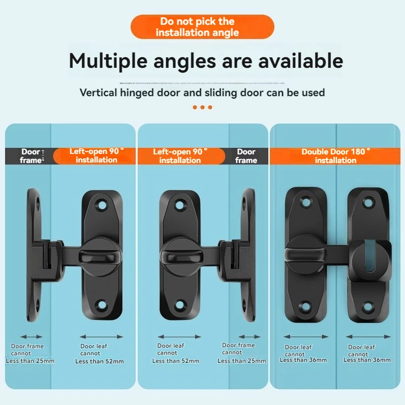 Punch-free Hasp Latch Door Lock Cabinet Locks Kids Safety Lock Barn Door Sliding Door Anti-pried Hook Lock Home Hardware