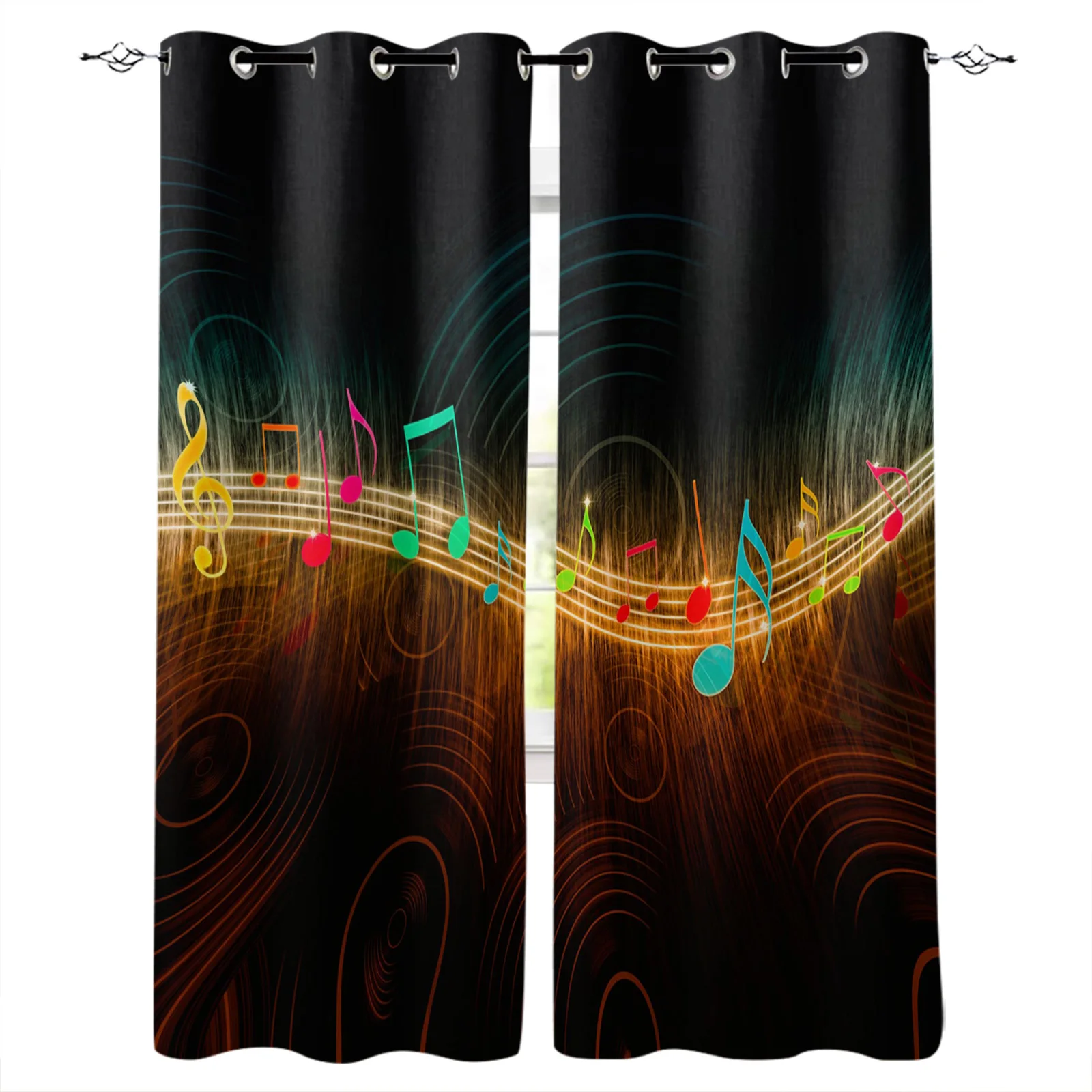 

Светонепроницаемые шторы в виде музыкального символа джаза, ритмичные жалюзи, оконные шторы для спальни, гостиной, декоративные оконные шторы